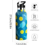 Bofemgt Pickleball Sport Water Bottle with Straw, Vacuum Insulated Stainless Steel Thermal Drinking Travel Mug Cups For Gym Fitness Camping-20oz/600ml