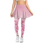 ELEDIZI Gradient Valentines Love Balloon Skirted Leggings for Women with Pockets Womens Pickleball Skirt with Leggings High Waisted Leggings for Women Tummy Control Yoga Pants for Women Plus Size 3X