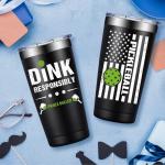 Fufandi Pickleball Gifts - Pickle Ball Dink Responsibly - Christmas, Birthday Gifts for Men, Women, Pickleball Lovers, Player Coach - Pickle Ball Tumbler Cup 20oz