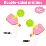 48Pcs Pickleball Theme Cupcake Toppers Pickleball Birthday Party Decorations for Girls Women Pink Pickleball Party Cake Cupcake Decorations for Sport Theme Birthday Party Baby Shower Supplies