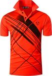 Men's Golf Shirt Short Sleeve Quick Dry Sport Polo Tee Shirt T-Shirts Tshirt Tops Tennis Pickleball Badmintion LSL226_Orange_L