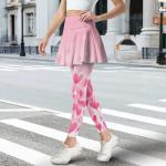 ELEDIZI Gradient Valentines Love Balloon Skirted Leggings for Women with Pockets Womens Pickleball Skirt with Leggings High Waisted Leggings for Women Tummy Control Yoga Pants for Women Plus Size 3X