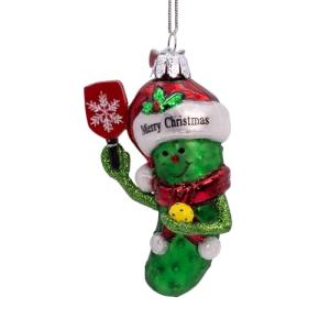 Kurt Adler 3.5-inch Noble Gems™ Pickleball Pickle with Santa Ornament
