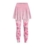 ELEDIZI Gradient Valentines Love Balloon Skirted Leggings for Women with Pockets Womens Pickleball Skirt with Leggings High Waisted Leggings for Women Tummy Control Yoga Pants for Women Plus Size 3X