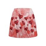 Zarisguat Red Heart Balloon Print Women's High Waist Tennis Skirt with Pockets Lightweight Valentines Athletic Golf Skorts Skirts for Running Workout Pickleball 3XL
