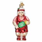 Old World Christmas Pickleball Mrs. Claus Glass Blown Ornament for Christmas Tree, Handcrafted Holiday Decoration, Mrs. Claus Collection