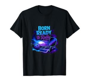 Born Ready to Rally Pickleball Retro Spray Paint T-Shirt