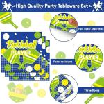 96pcs Pickleball Party Decorations Supplies Pickleball Player Themed Sports Birthday Party Disposable Plates Napkins Set for Baby Shower Brithday Party Decorations Favors Serve 24