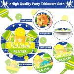 96pcs Pickleball Party Decorations Supplies Pickleball Player Themed Sports Birthday Party Disposable Plates Napkins Set for Baby Shower Brithday Party Decorations Favors Serve 24