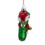 Kurt Adler 3.5-inch Noble Gems™ Pickleball Pickle with Santa Ornament