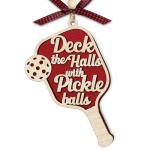 36AQUA Pickleball Ornament 2025 - Funny Pickleball Christmas Tree Ornament - Perfect for Women, Men, Pickleball Lovers - 2 Layer Wood Keepsake with Gift Box
