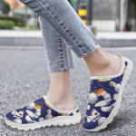 Binienty Women Mules Shoes Painted Pickleball Print Slip On Mesh Walking Shoes Comfortable Lightweight Anti-Slip Camping Tennis Sneakers with Arch Support,US 11