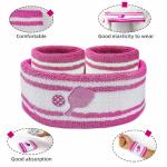 KOFULL Pickleball Headband Wristband Set,Great Gifts for Women, Pickleball Accessories for Party & Gear for Women – Outfits & Stocking Stuffers for Sports Enthusiasts, Pink