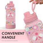 xiiai Pickleball 34oz Water Bottle with Spout Lid, Insulated Stainless Steel Travel Cup, Double Wall Vacuum Tumbler for Women Girls Ladies, Birthday Christmas Gift for Pickleball Lovers (1 pc)