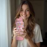 xiiai Pickleball 34oz Water Bottle with Spout Lid, Insulated Stainless Steel Travel Cup, Double Wall Vacuum Tumbler for Women Girls Ladies, Birthday Christmas Gift for Pickleball Lovers (1 pc)