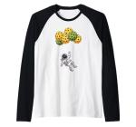 Pickleball Balloon Astronaut Floating Spaceman Space Raglan Baseball Tee