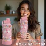 xiiai Pickleball 34oz Water Bottle with Spout Lid, Insulated Stainless Steel Travel Cup, Double Wall Vacuum Tumbler for Women Girls Ladies, Birthday Christmas Gift for Pickleball Lovers (1 pc)