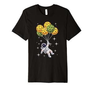 Pickleball Balloon Astronaut Floating Spaceman Space Premium T-Shirt