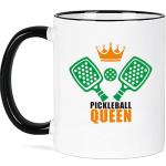 Lxenrra Queen of the Pickleball Court Mug, Pickleball Gifts for Women, Pickleball Lovers Coffee Cup, Pickleball Player Paddle Ball Mug, Birthday Christmas Gifts for Pickleball Fans, 11 Oz Ceramic Cup
