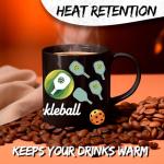 Peace Love Pickleball Ceramic Coffee Mug 11oz Funny Sports Paddle Design - Tea Coffee Mug with Comfortable Grip - Unique Fun Gift Black Cup for Office or Home - Vibrant Long-Lasting Print ID45211