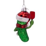 Kurt Adler 3.5-inch Noble Gems™ Pickleball Pickle with Santa Ornament