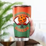 Designated Dinker Pickleball Gift 20oz Tumbler, Funny Stainless Steel Insulated Travel Cup for Men and Women, Unique Pickleball Player Mug for Birthday, Christmas, Retirement