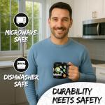 Peace Love Pickleball Ceramic Coffee Mug 11oz Funny Sports Paddle Design - Tea Coffee Mug with Comfortable Grip - Unique Fun Gift Black Cup for Office or Home - Vibrant Long-Lasting Print ID45211