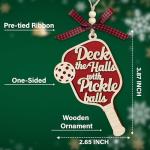 36AQUA Pickleball Ornament 2025 - Funny Pickleball Christmas Tree Ornament - Perfect for Women, Men, Pickleball Lovers - 2 Layer Wood Keepsake with Gift Box