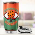 Designated Dinker Pickleball Gift 20oz Tumbler, Funny Stainless Steel Insulated Travel Cup for Men and Women, Unique Pickleball Player Mug for Birthday, Christmas, Retirement