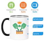 Lxenrra Queen of the Pickleball Court Mug, Pickleball Gifts for Women, Pickleball Lovers Coffee Cup, Pickleball Player Paddle Ball Mug, Birthday Christmas Gifts for Pickleball Fans, 11 Oz Ceramic Cup
