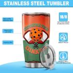 Designated Dinker Pickleball Gift 20oz Tumbler, Funny Stainless Steel Insulated Travel Cup for Men and Women, Unique Pickleball Player Mug for Birthday, Christmas, Retirement
