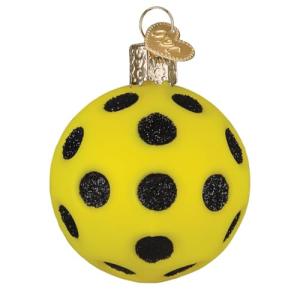 Old World Christmas Pickleball Glass Blown Ornament for Christmas Tree, Handcrafted Holiday Decoration, Sport Collection