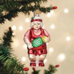 Old World Christmas Pickleball Mrs. Claus Glass Blown Ornament for Christmas Tree, Handcrafted Holiday Decoration, Mrs. Claus Collection