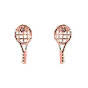 Tennis & Pickleball Earrings – Sporty Jewelry – Lightweight Gift Earrings for Tennis & Pickleball Players, Coaches & Fans – Tennis Gifts, Pickleball Gifts (Tennis Racquet Rose Gold)