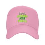 Love Animals Eat Plants Pickleball Hat for Mens Vegan Fashion Caps Pink