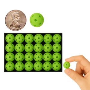 Mini Green Pickleball Beads – 24-Pack of 12mm Craft Beads for Pickleball Jewelry, Charms, Keychains, Bracelets, Bag Tags, Zipper Pulls, Gifts, and DIY Pickleball Accessories