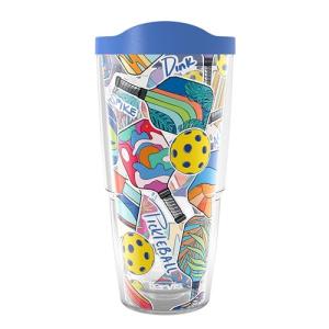 Tervis Pickleball - Spike Dink Ace Made in USA Double Walled Insulated Tumbler Travel Cup Keeps Drinks Cold & Hot, 24oz, Classic