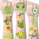 Yoyuspy Pickleball Temporary Tattoos Stickers - 200+ Pickleball Birthday Party Favors Decorations Supplies Pickleball Temporary Tattoo Gifts for Girls Boys Tattoos Prizes Rewards