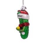 Kurt Adler 3.5-inch Noble Gems™ Pickleball Pickle with Santa Ornament