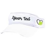 Distinct Headwear Pickleball Custom Text Name Nickname Team Visor, Embroidered Handmade, Present Clothing Hat, Player Wife Mom Team Tournamen, Personalized Monogrammed Birthday Mother's Day White