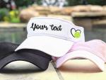 Distinct Headwear Pickleball Custom Text Name Nickname Team Visor, Embroidered Handmade, Present Clothing Hat, Player Wife Mom Team Tournamen, Personalized Monogrammed Birthday Mother's Day White