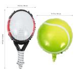 Atpata Funky Tennis Theme Party Set 25" Red & Blue Tennis Racket Balloons & Tennis Ball Balloons (2pcs) Sports Decorations for Tennis Pickleball Squash Players Coach Appreciation & Birthday Decor