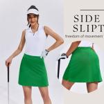 Ekouaer Golf Skirts for Woman with Pockets Silicone Grippers Tennis Skirt Inner Shorts Athletic Pickleball Running Skort,Green Medium