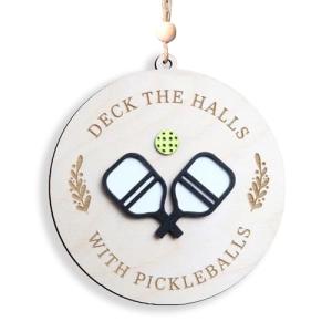 Deck The Halls with Pickleballs Ornament, 4 inches, for Pickleball Lover (TA05.1)