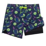 maamgic Men's Athletic Running Shorts with Liner Ultra Lightweight Workout Shorts 7" Quick Dry Gym Shorts with Zipper Pockets Pickleball Black Medium