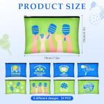 24 Pcs Pickleball Makeup Bags Bulk Pickleball Gifts for Women, Dink Ball Sport Cosmetic Pouch Bag Party Favors Supplies, Pickle Ball Accessories Travel Organizer Zipper Pouch Sport Lovers Gifts (Blue)