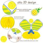 9pcs Pickleball Party Honeycomb Centerpieces Pickleball Birthday Party Decorations Pickleball Themed Table Decorations for Sport Themed Birthday Party Baby Shower Supplies