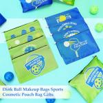 24 Pcs Pickleball Makeup Bags Bulk Pickleball Gifts for Women, Dink Ball Sport Cosmetic Pouch Bag Party Favors Supplies, Pickle Ball Accessories Travel Organizer Zipper Pouch Sport Lovers Gifts (Blue)
