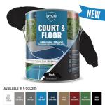 DYCO Court & Floor Anti-Slip Coating - Slip-Resistant Pavement, Cement & Concrete Paint for Pickleball, Tennis & Basketball Courts, Exceeds ADA Standards for Safety Areas (Black, 1 Gallon)