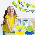 9pcs Pickleball Party Honeycomb Centerpieces Pickleball Birthday Party Decorations Pickleball Themed Table Decorations for Sport Themed Birthday Party Baby Shower Supplies